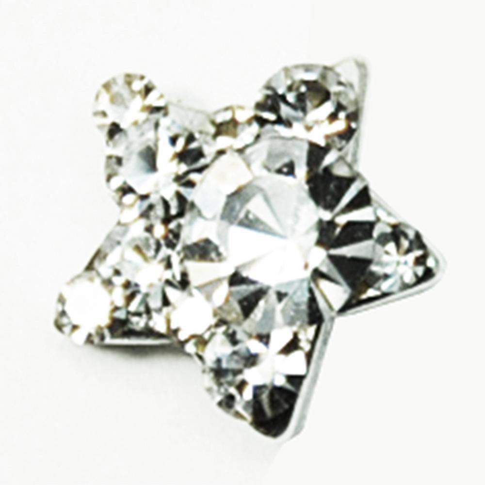 Fuschia, Fuschia Nail Art Charms - Crystal Star - Silver, Mk Beauty Club, Nail Art Charms
