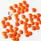 Fuschia Nail Art - Neon Orange Studs - Large Circle