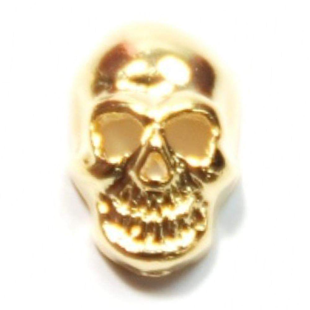 Fuschia, Fuschia Nail Art - Skull - Gold, Mk Beauty Club, Nail Art
