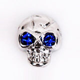 Fuschia, Fuschia Nail Art - Skull - Silver/Blue, Mk Beauty Club, Nail Art