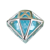 Fuschia, Fuschia Nail Art - Encased Jewel Diamonds - Silver/Blue, Mk Beauty Club, Nail Art