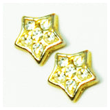 Fuschia, Fuschia Nail Art Charms - Star - Gold/Crystal, Mk Beauty Club, Nail Art Charms