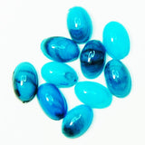 Fuschia, Fuschia Nail Art - Marbleized Oval - Blue, Mk Beauty Club, Nail Art