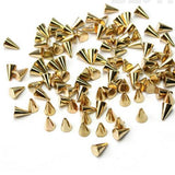 Fuschia Nail Art - Mini Spikes - Gold