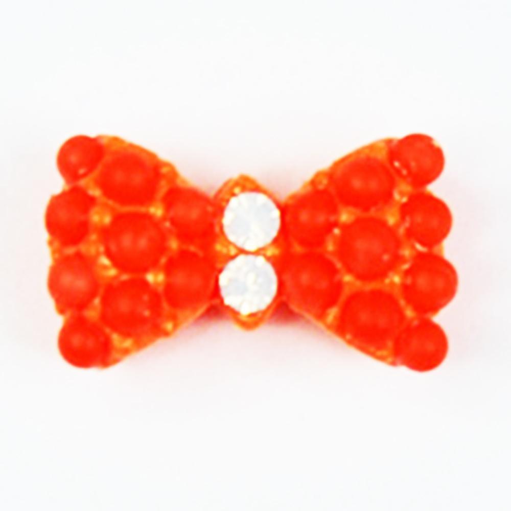 Fuschia, Fuschia Nail Art Charms - Neon Stud Bow - Orange, Mk Beauty Club, Nail Art Charms