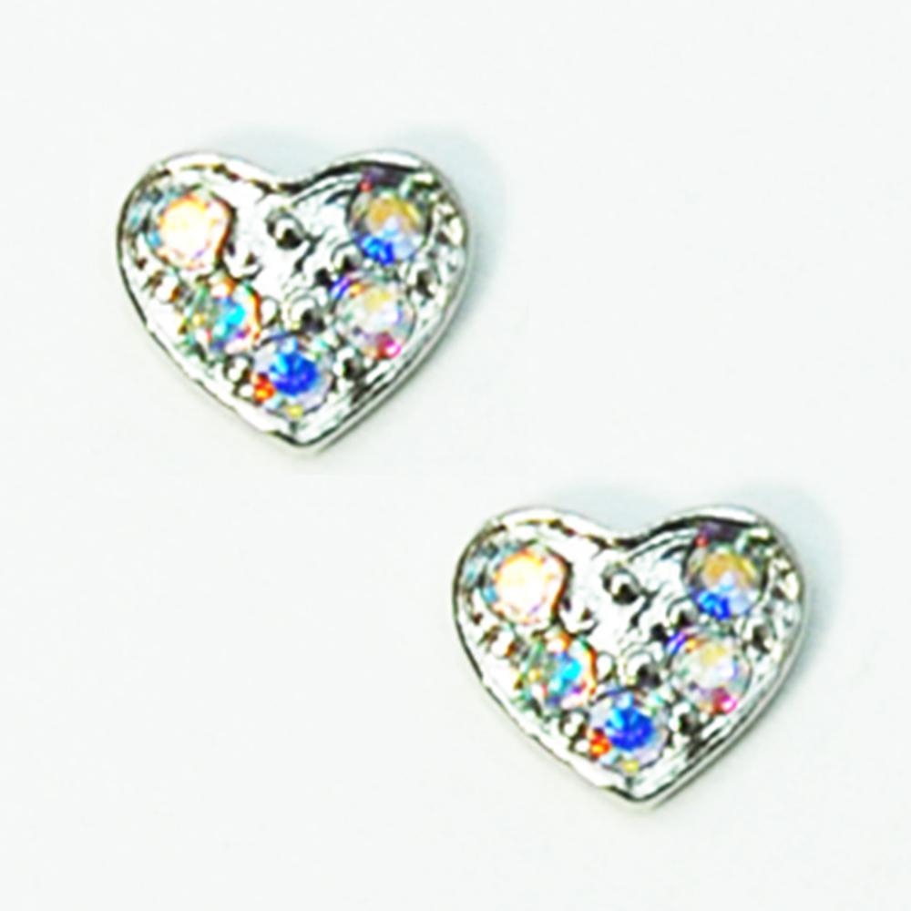 Fuschia, Fuschia Nail Art - Heart Small - Silver/Aurora, Mk Beauty Club, Nail Art