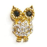 Fuschia Nail Art - Owl - Crystal