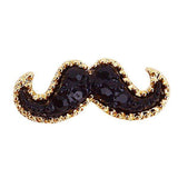 Fuschia Nail Art - Mustache - Black