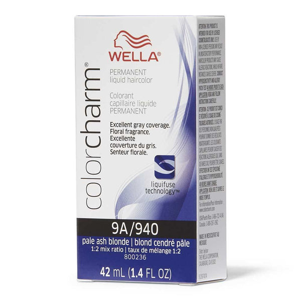 Wella Color Charm Permanent Liquid Haircolor, 9A/940 Pale Ash Blonde